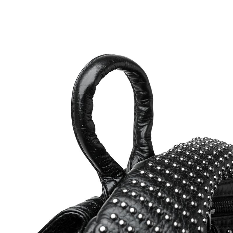 Рюкзак с заклепками Модный рюкзак в стиле панк для женщин Повседневный легкий рюкзак с деталями-шипами для ежедневных поездок, школы и путешествий