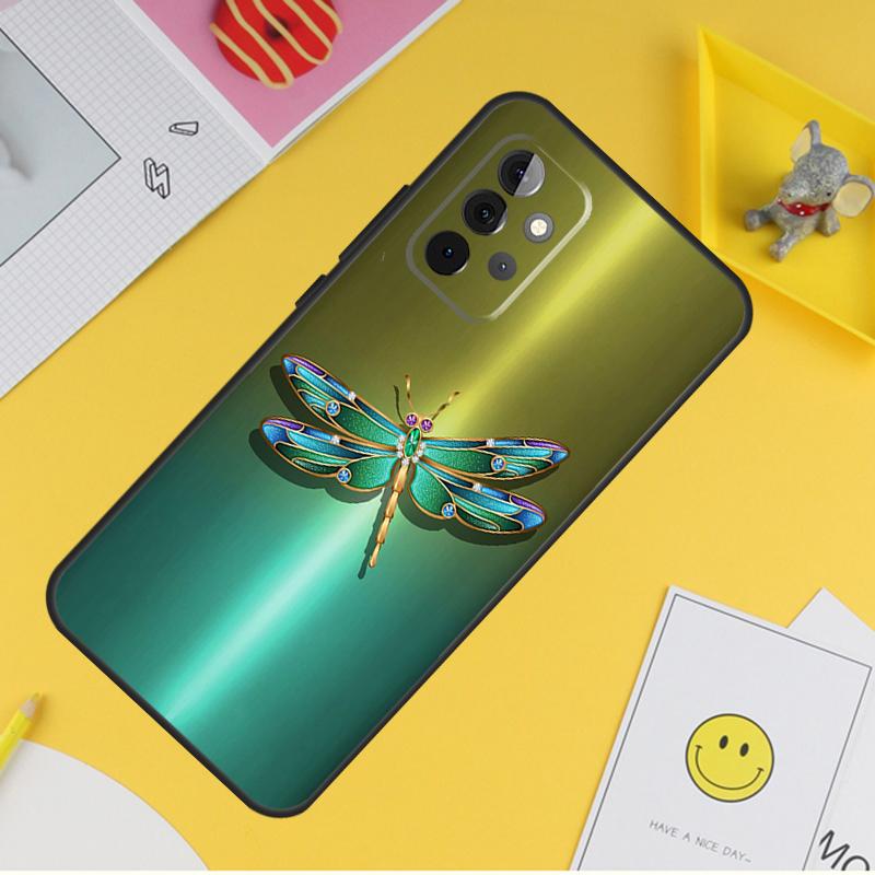 Чехол со стрекозой для Samsung Galaxy A34 A35 A14 A15 A25 A53 A33 A13 A52 A32 A12 A51 A71 A54 A55