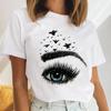 Tee Top Summer Unisex 90s Trend Style Lashes Trend Print Fashion Tshirt FeUnisex Clothing Casual Short Sleeve Lady Graphic T-shirt