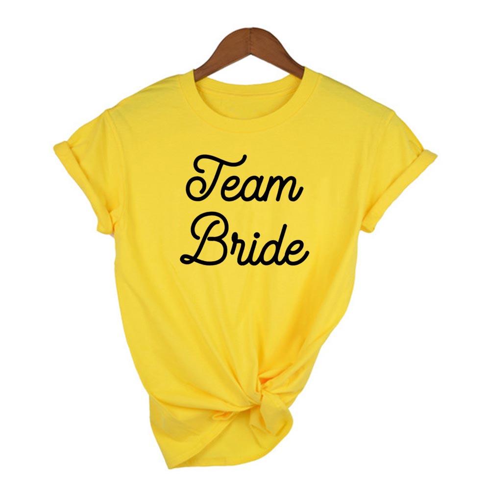 Fashion Women T Shirt Bridal Bachelorette Party Team Bride Graphic T Shirt Casual Wedding Female Top