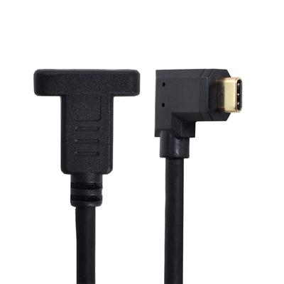 NFHK Угловой 90 градусов к USB Type C Папа к Маме Удлинительный Кабель для Передачи Данных 30 см USB-C 3.1,