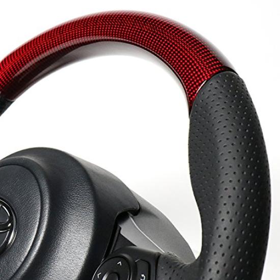 НАСТОЯЩИЙ СПОРТИВНЫЙ РУЛЬ Prius Prius Mark Красный Карбон [GR86/GR Vitz/GR PHV, , X, Harrier, Voxy, Noah, Aqua] GR-RDC-BK-GR