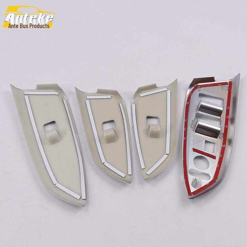 Fits 14 Models: Glass Switch Trim & Car Door Window Armrest Lift Button Decorative Stickers