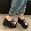 Punk Chunky Platform Mule Sandals For Women  Brand New Summer Thick Heel Comfy Women Shoes Casual Slipper Big Size 42