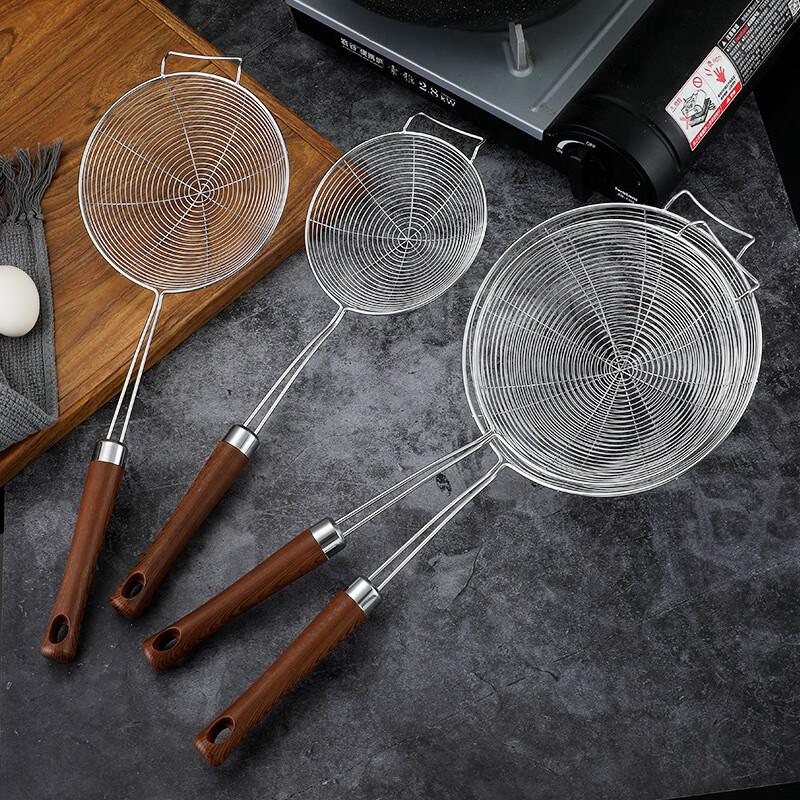Baixinsi 304 Stainless Steel Skimmer with Wooden Handle