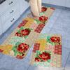 1Pcs Anti Fatigue Kitchen Rugs,  Floral Print Waterproof Non-Slip Thick Cushioned Kitchen Mat Heavy Duty Comfort Standing Mat for Kitchen