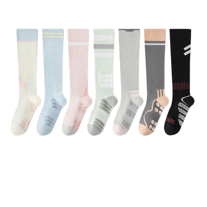 Female Professional Running Hiking Cycling Badminton Yoga Pilates Exercise Pressure Long Leg Socks
