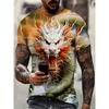 Dragon Pattern 3D Print T-Shirts Men's Streetwear Hip Hop Short Sleeve T Shirt Tees Harajuku Tops Clothing Shirt