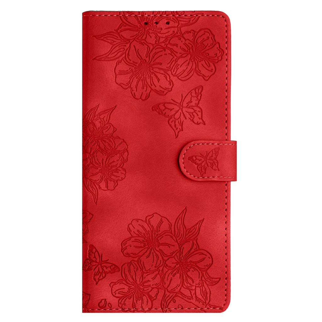 For iPhone 17 Case Butterfly Flower Pattern Skin-Touch Leather Phone Cover