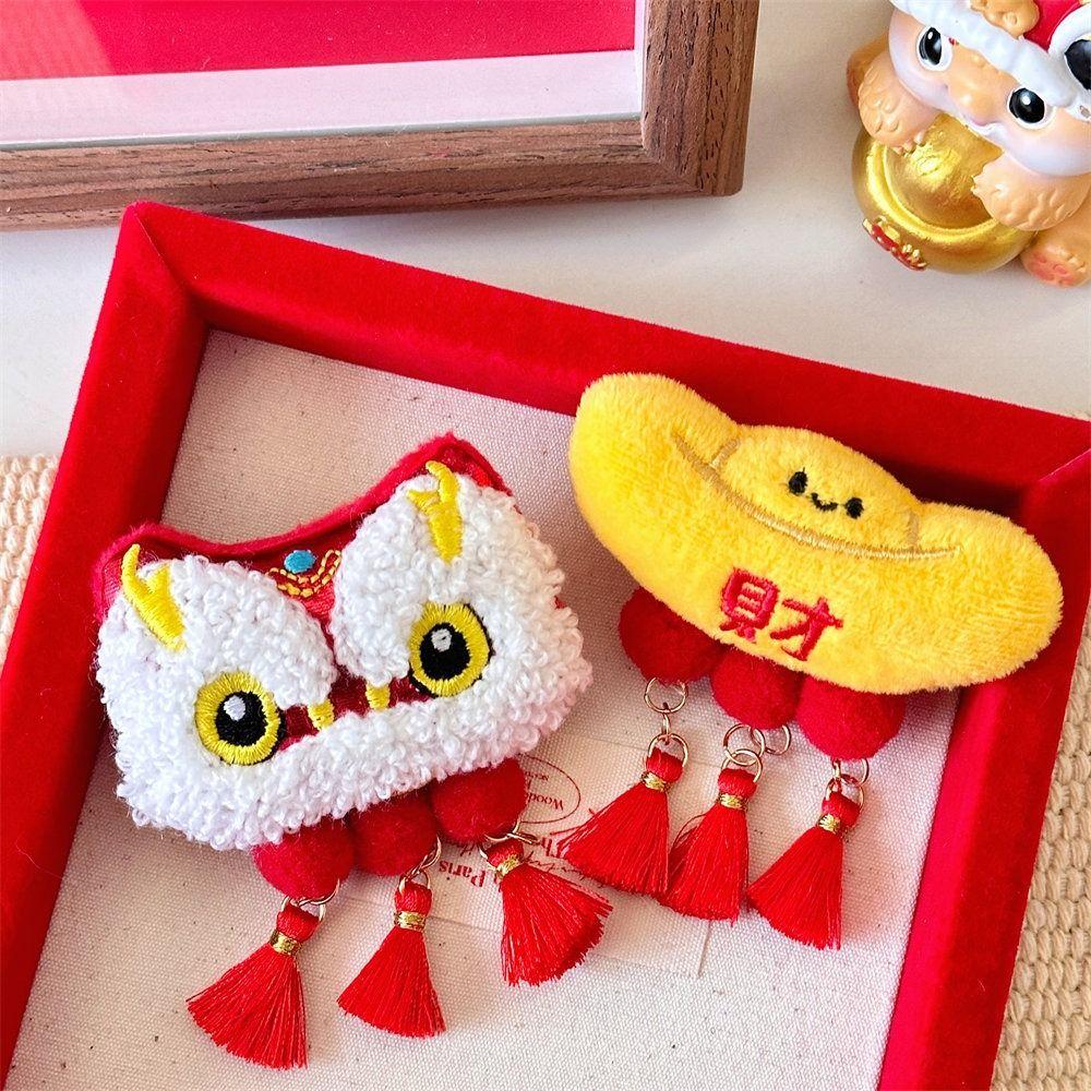 Lucky Spring Festival Pin Coin Chinese Style Pin Fashion Lion Dance Brooch  Party