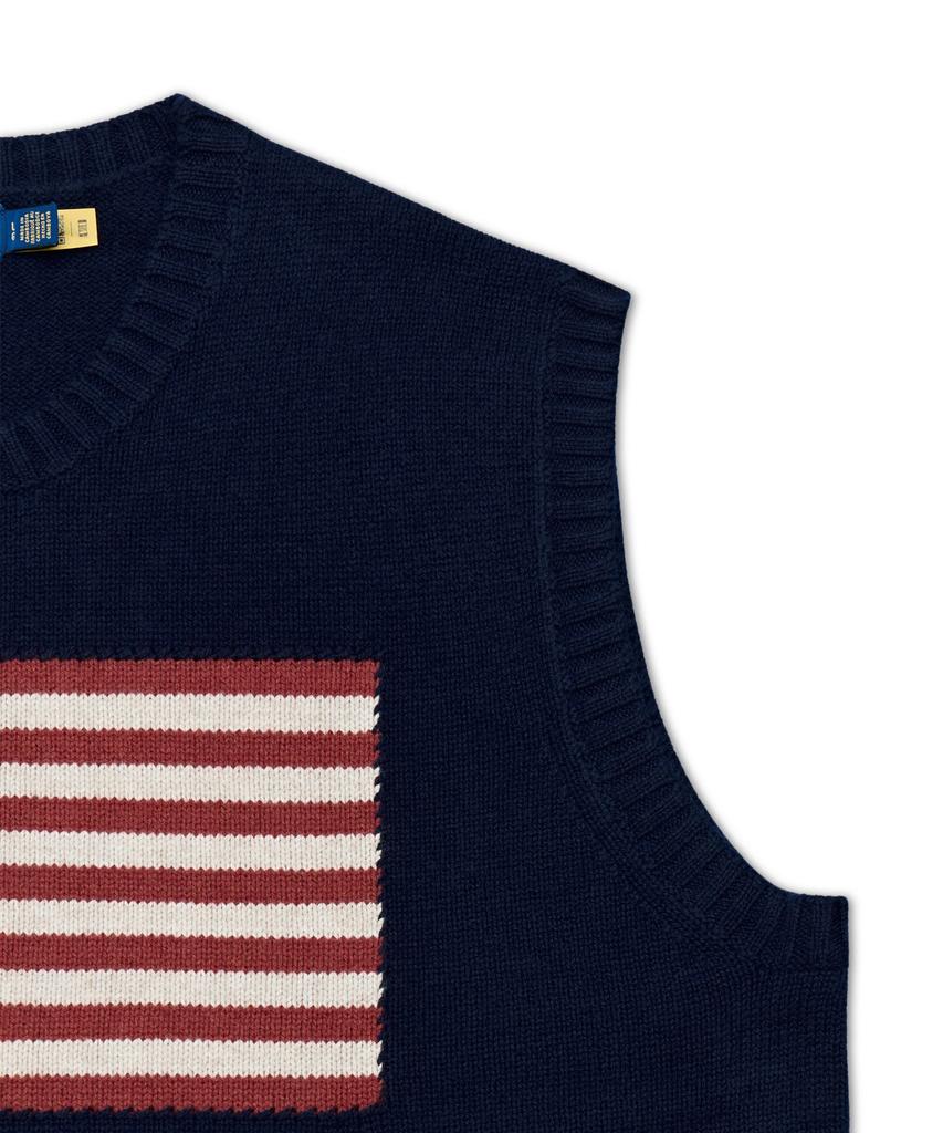POLO RALPH LAUREN Big Fit Flag Sweater Vest - Blue