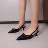 Pointed Toe Sexy Mid Heels Party Shoes Women's Sandals Designer Summer Brand Pumps Slingback Casual Shoe Dress Slippers 2025 New
