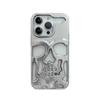 Luxury Matte Plating Metallic Color Hollow Out Skull Hard Case For iPhone 14 13 12 11 Pro Max 15 Plus Fashion Shockproof Cover
