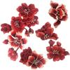 5Pcs/Set Red Flower Embroidered Sewing Patches For Clothes Dress DIY Decoration Repair Applique