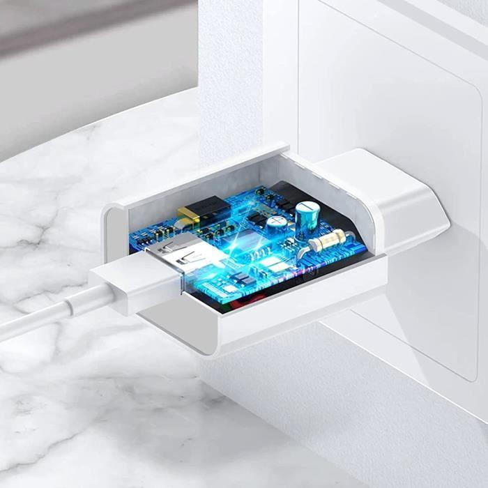 Зарядное устройство Type C 2,4 A Rapide, совместимое с Samsung S8 Charge Rapide, упаковка из 2 настенных зарядных устройств + кабель типа C[763]