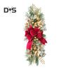 Christmas Stair Swag Teardrop Trim Christmas Staircase Swag Wreath with Bow Artificial Pine Branch Swag for Holiday Home Decoration