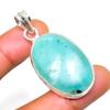 Amazonite Gemstone 925 Silver Plated Handmade Jewelry Pendant 1.89"