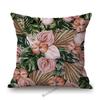 Tropical Plant Leaf Palm Banana Tree Flower Cotton Linen Chair Bench Outdoor Sofa Throw Pillow Case Home Decor Cushion Cover