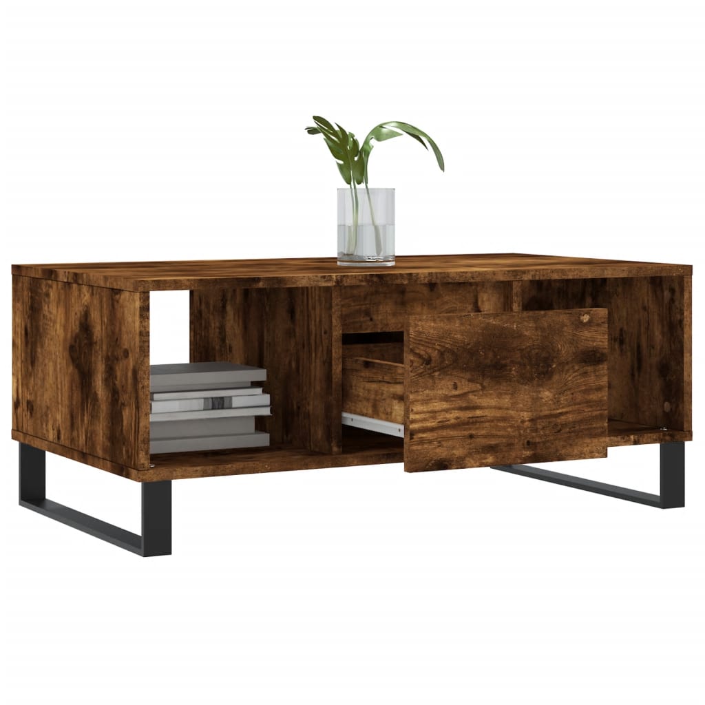 Coffee Table Smoked Oak 90 x 50 x 36.5 cm Particleboard