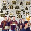 Happy Birthday Foil Swirls 30 40 50th Birthday Party Supplies Black Gold Men Women Hanging Ornaments Ceiling Decor Party Favors