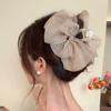 Sweet Chiffon Hair Claw Large Women Hair Grab Luxury Bow Shark Clip  Girl