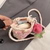 2025 Crossbody Small Bag Mobile Phone Bag Niche Versatile Tulip Wool Hand-Crocheted Finished Bag