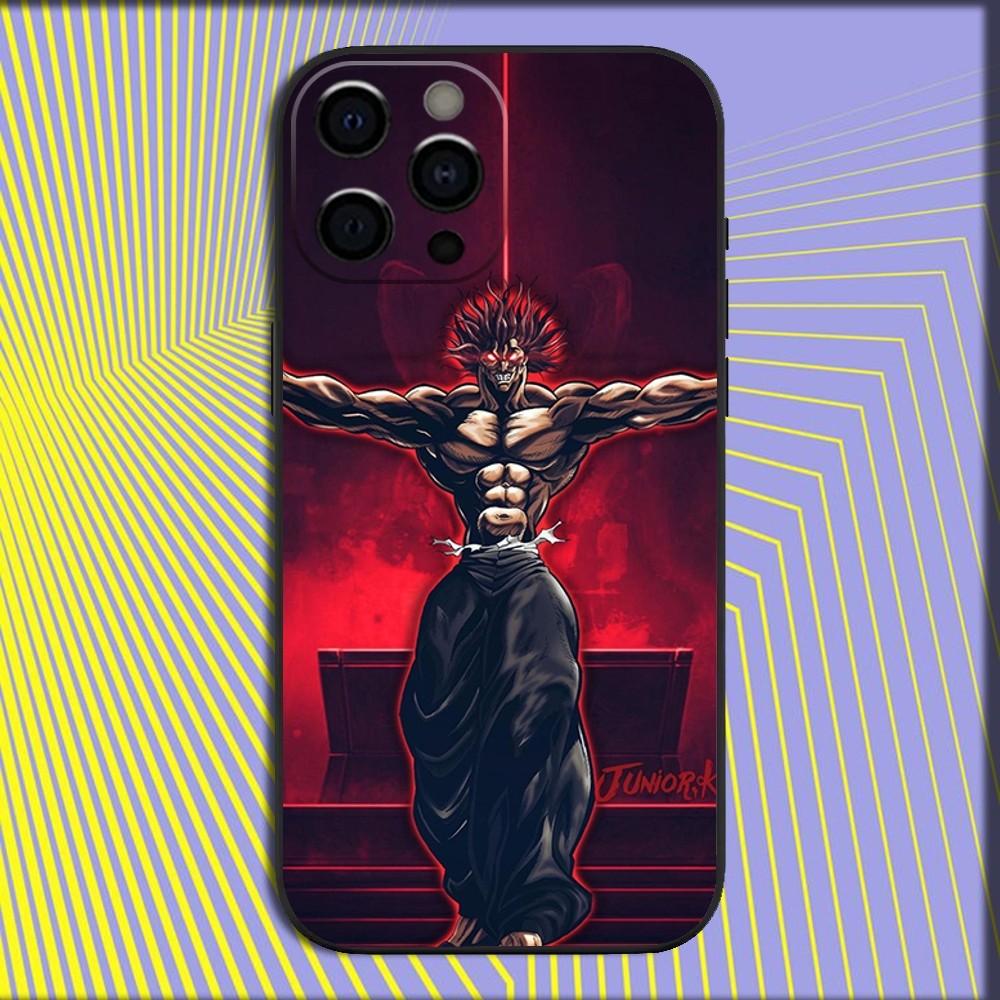 Чехол для телефона G-Grappler B-Baki аниме Для iPhone 16,15,14,13,12,11,Pro,X,XS,Max,XR,Plus,Mini Мягкий Черный Чехол