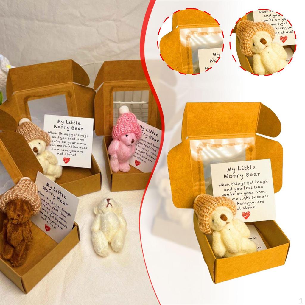 Маленький мишка с вдохновляющей открыткой, мини-игрушка для подарка