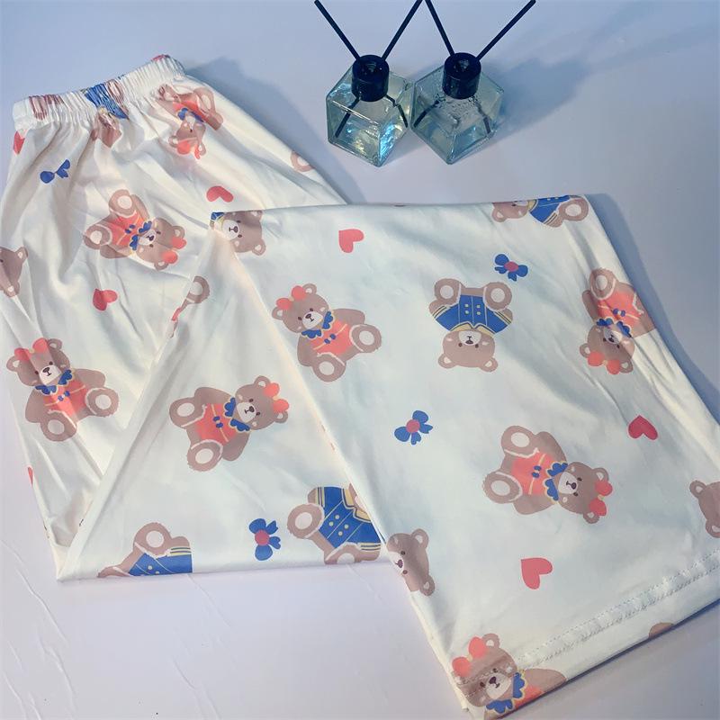 Свободные пижамные штаны с корейским рисунком для женщин - весна и осень