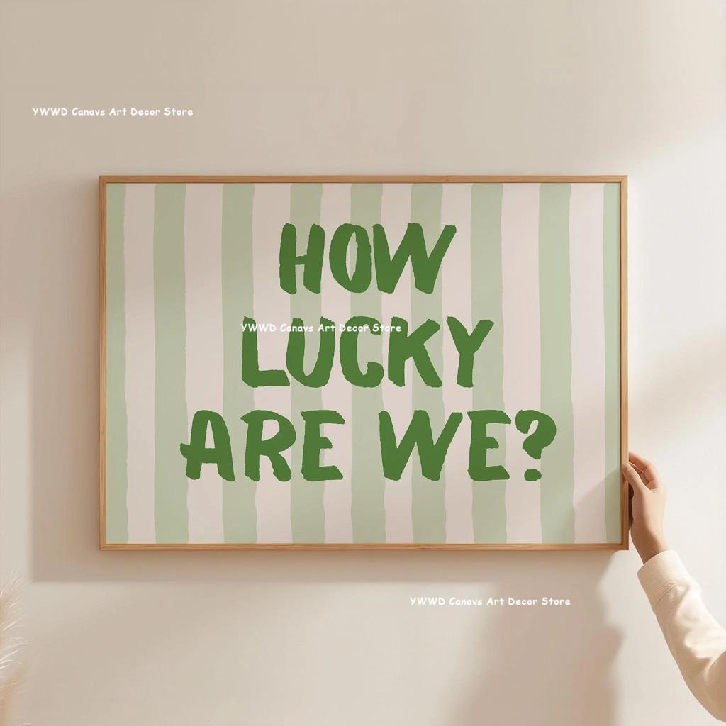 Actually It's All Fun & Games Striped Canvas Print Green Tulip Flower Cool Kids Book Club Wall Art Poster for Modern Home Decor
