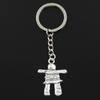 Stone Man 36x28mm Pendant 30mm Key Ring Metal Chain Silver Color Men Car Holder Gift Souvenirs Keychain