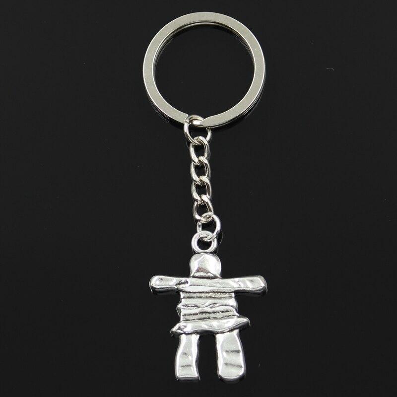 Stone Man 36x28mm Pendant 30mm Key Ring Metal Chain Silver Color Men Car Holder Gift Souvenirs Keychain