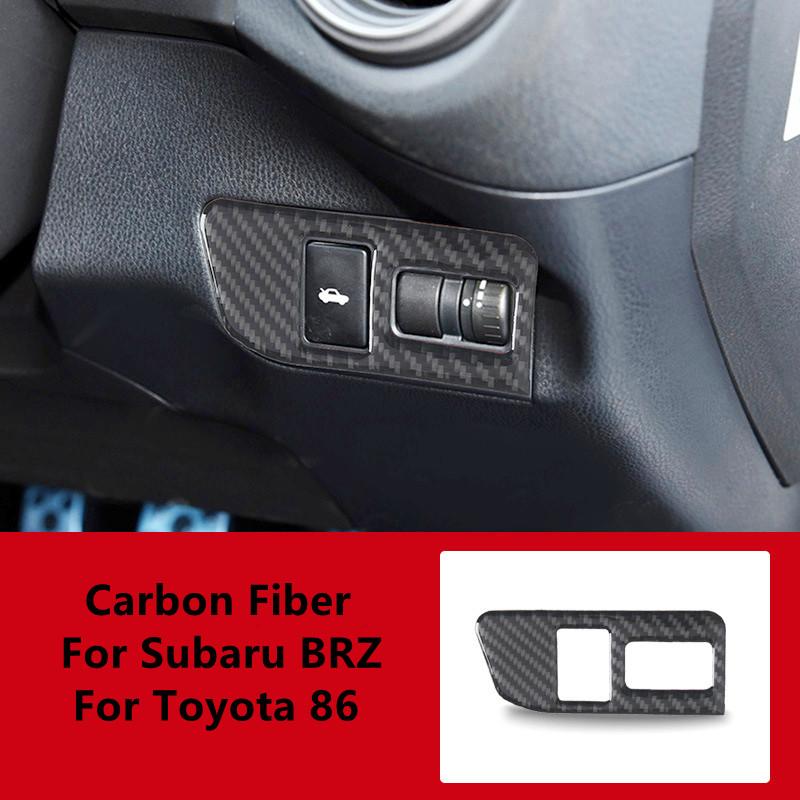Углеродное волокно, панель переключателя багажника автомобиля, декоративная крышка, накладка, полоски, наклейки для Subaru BRZ 86, салон автомобиля