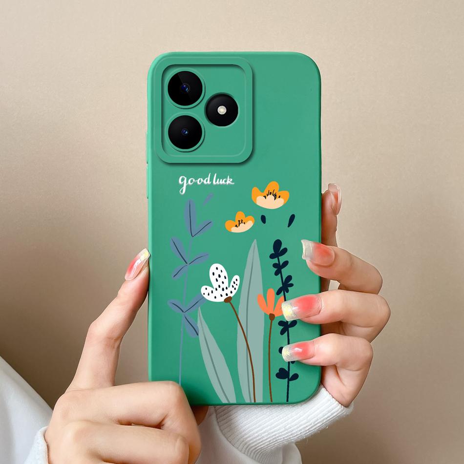 Простой Чехол для Realme Note 50 Стиль Leisure Полная Защита Ударопрочная Задняя Крышка Мягкий Жидкий Силикон Модель RMX3834 Чехол