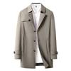 Мужской деловой кэжуал костюм в корейском стиле, однобортный тренч средней длины, тонкое пальто, мужская куртка
