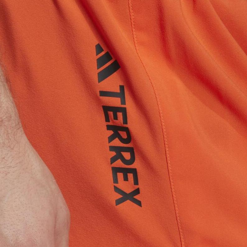 adidas Шорты для трейлраннинга на открытом воздухе с цветовыми блоками, быстросохнущие, мужские, оранжевые HT9397