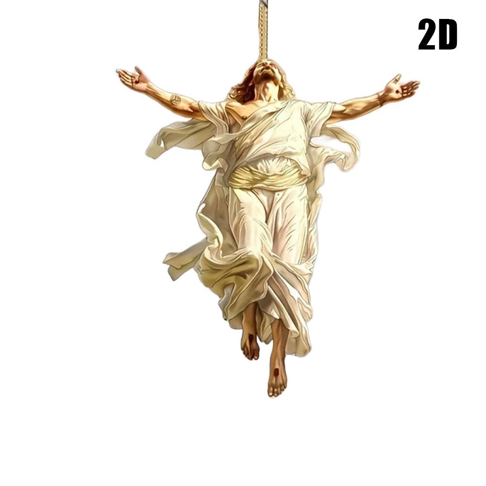Acrylic Car Ornaments Divine Hanging Ornament, Cross For Car Mirror Hanging Christian Gifts For Men Women Xmas Gifts