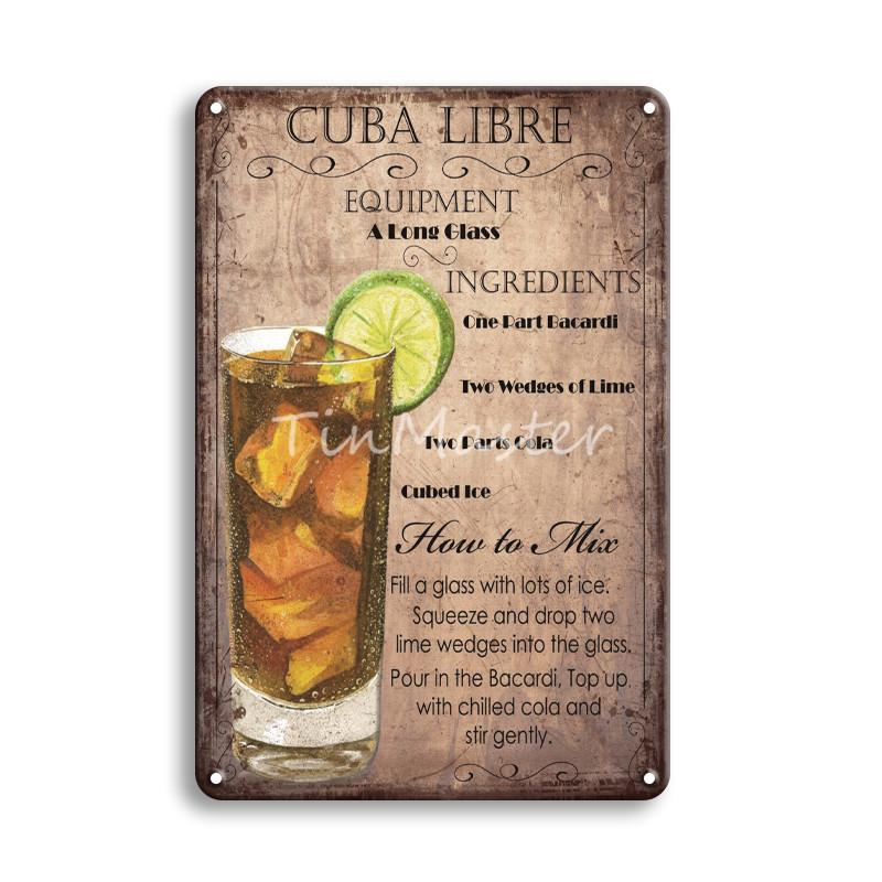 Коктейль Guinness Corona, ром, металлическая вывеска, жестяная вывеска, винтажный вид, украшения для домашнего бара, аксессуары, настенные художественные постеры и принты
