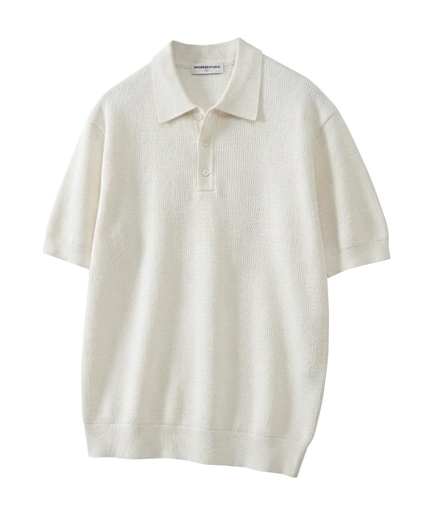 UNTAPPED STUDIO [2Pack] Linen Crochet Collar Striped Short Sleeve Knit 5 Colors