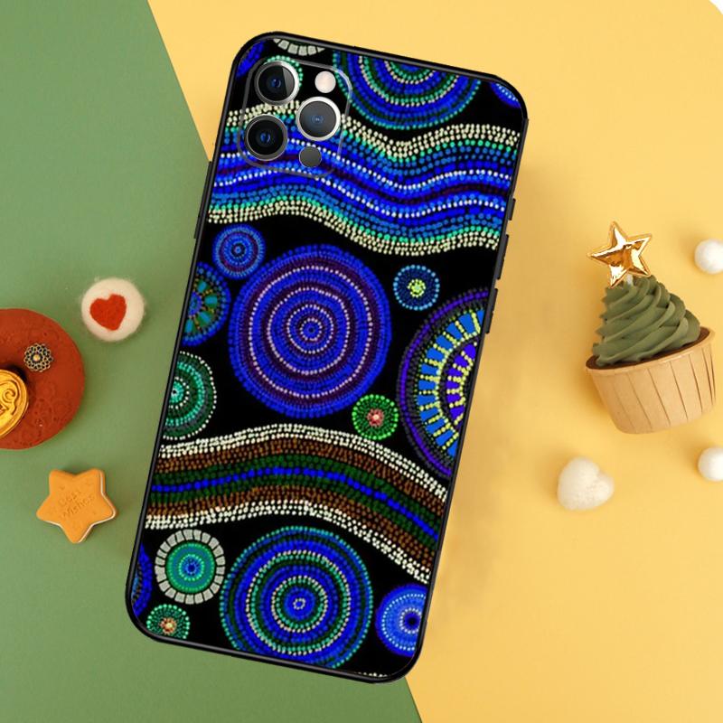 Aboriginal Art Print Funda For iPhone 11 12 13 14 16 15 Pro Max Mini XS Max X XR SE2 7 8 14 16 15 Plus Phone Case