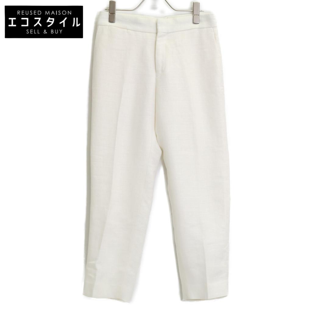 DRAWER [Good Condition] 6514-236-1203 Linen Blend Ottoman Basic Pants/ Bottoms 34 whiteUsed