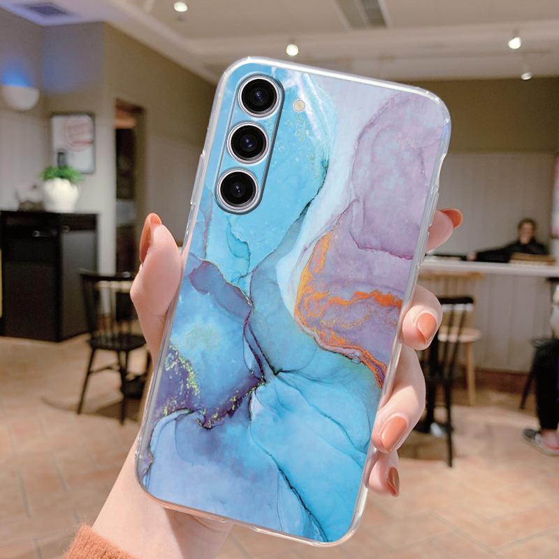 Для Samsung Galaxy S24 Чехол S24 Plus S 24 Ultra Чехол для телефона Мраморный Прозрачный Coque Мягкий ТПУ Fundas Для Samsung S25 FE S25+ Чехол