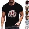 New Summer Men's Fashion T-shirt Personality Ling-shaped Red A Printed Men's T-shirt Top