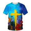 Крест принт 3D футболка Иисус Христианская мода церковь топ с короткими рукавами большой размер летние повседневные мужские