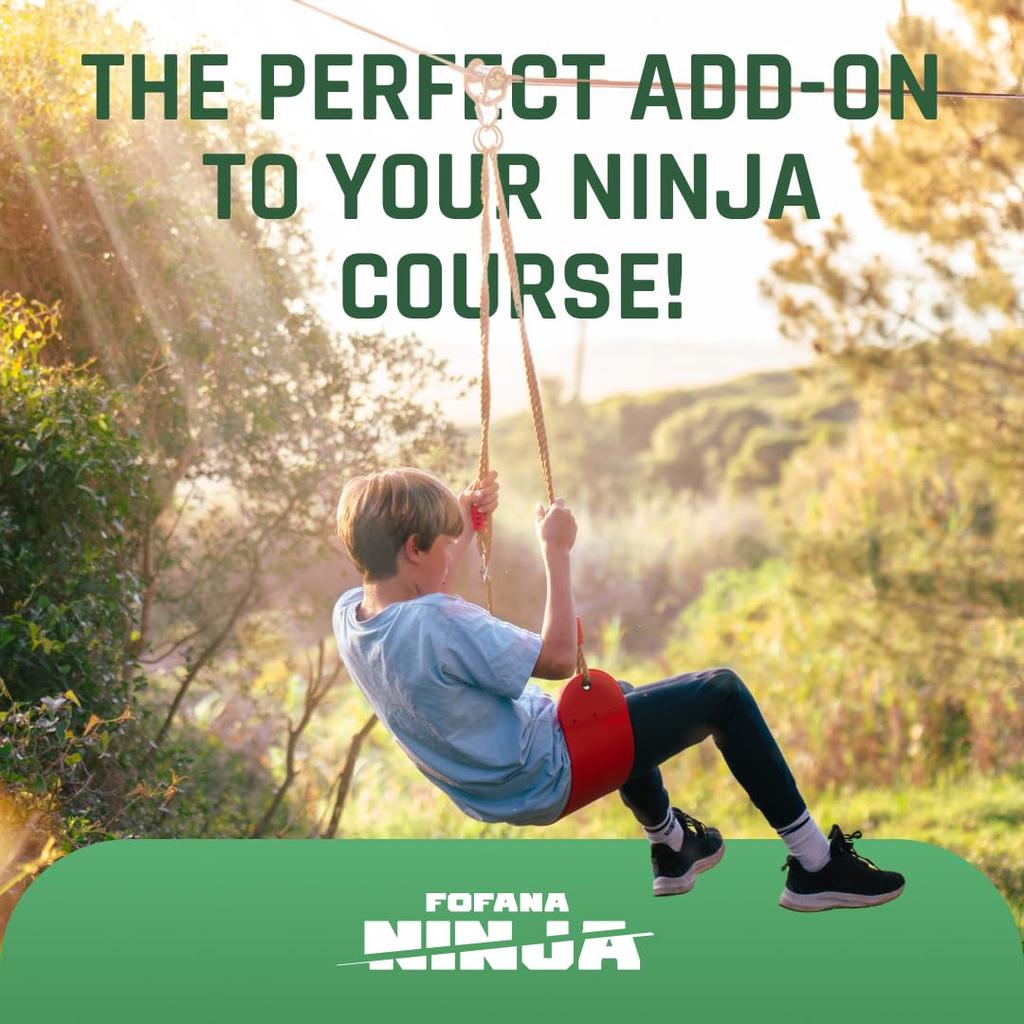 Fofana Ninja Slider Slackline Pulley Turn Your Slackline Into a Ninja Warrior Obstacle Course Patented Design – Zipline. –