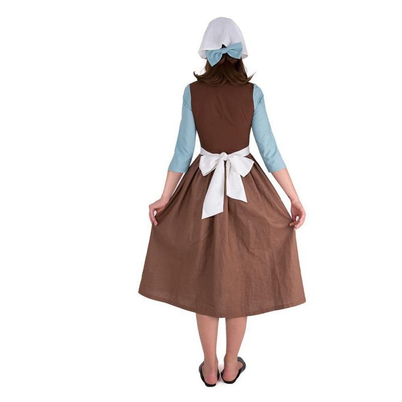 Halloween Themed Party Cinderella Show Costume, Cosplay Maid Dress Brown Dress