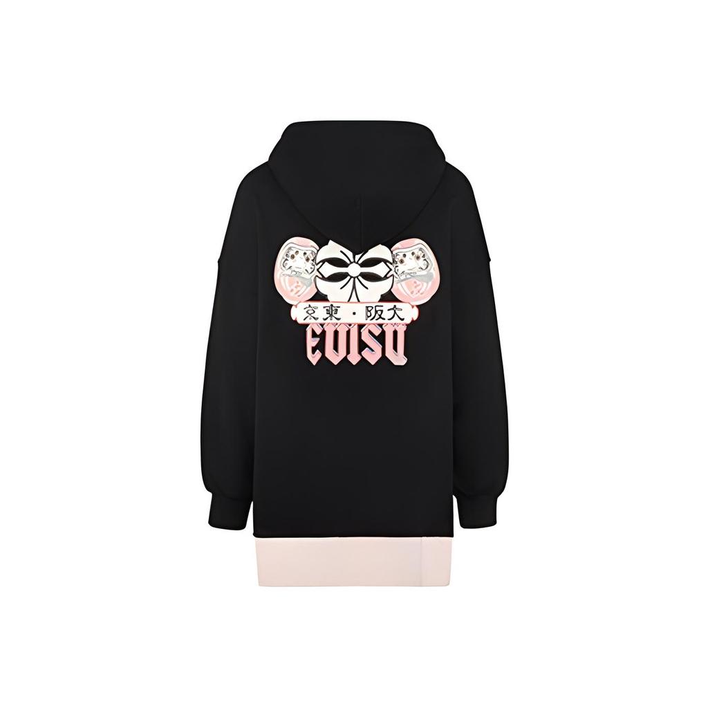 Evisu Худи с принтом «Цветок и Дарума» для всей семьи Женские худи Черный 2EAHTW0SW349OS