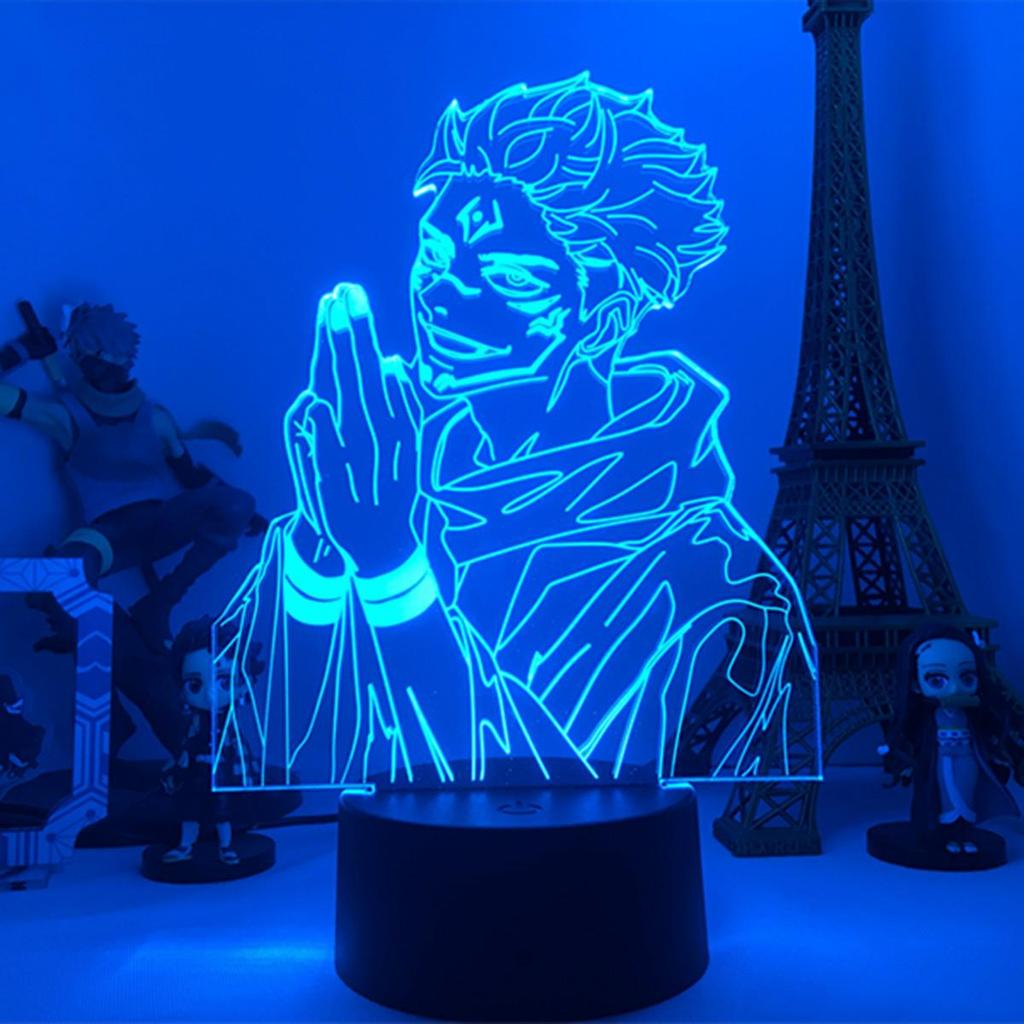 Аниме Jujutsu Kaisen Ryomen Sukuna 3D светодиодный ночник для декора спальни, подарок на день рождения для детей, светильник Jujutsu Kaisen, гаджет