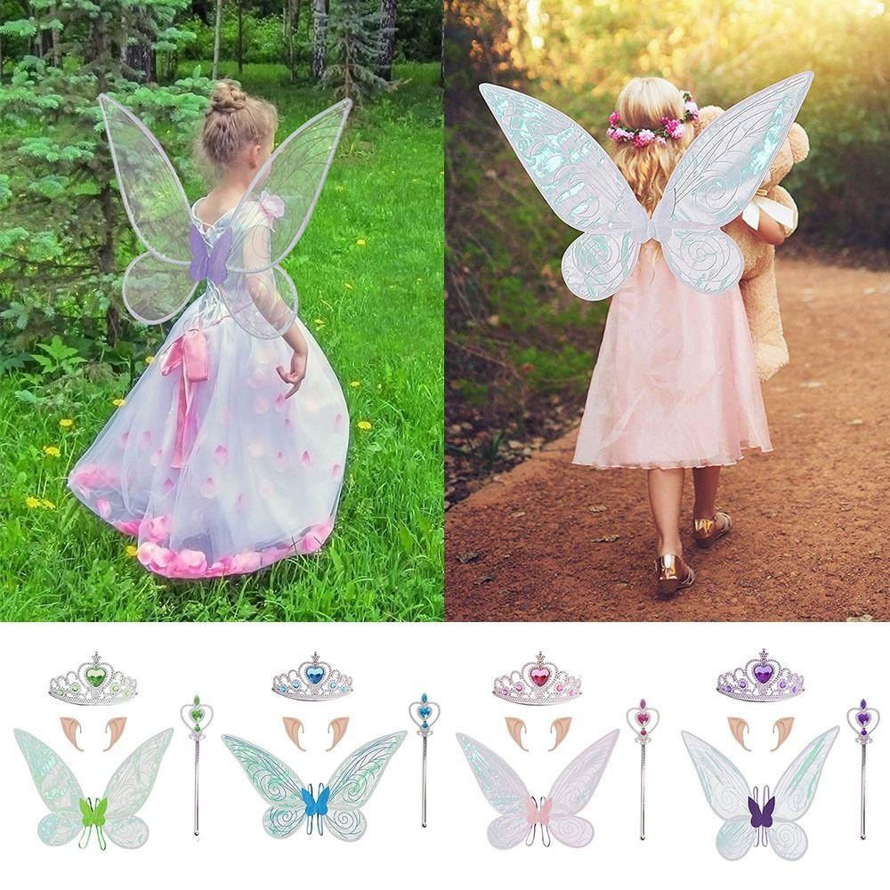 Sparkle Dress Up Props Set Princess Angel Wings with Crown Elf Ears  Costume Cosplay