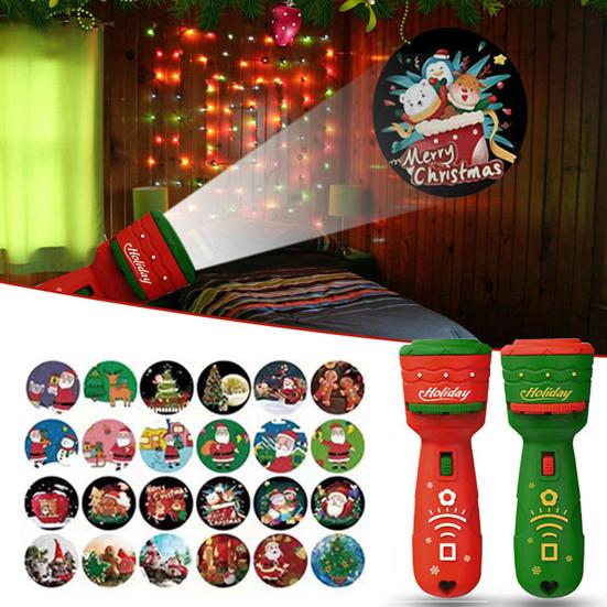 Christmas Flashlight Projector for Kids 24 Patterns Santa Christmas Tree Christmas Projection